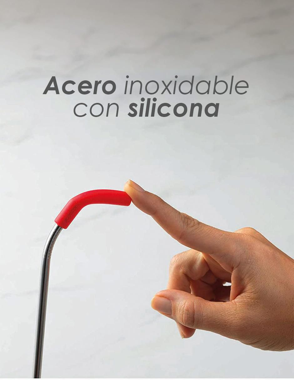 Set de popotes de acero inoxidable con 10 piezas