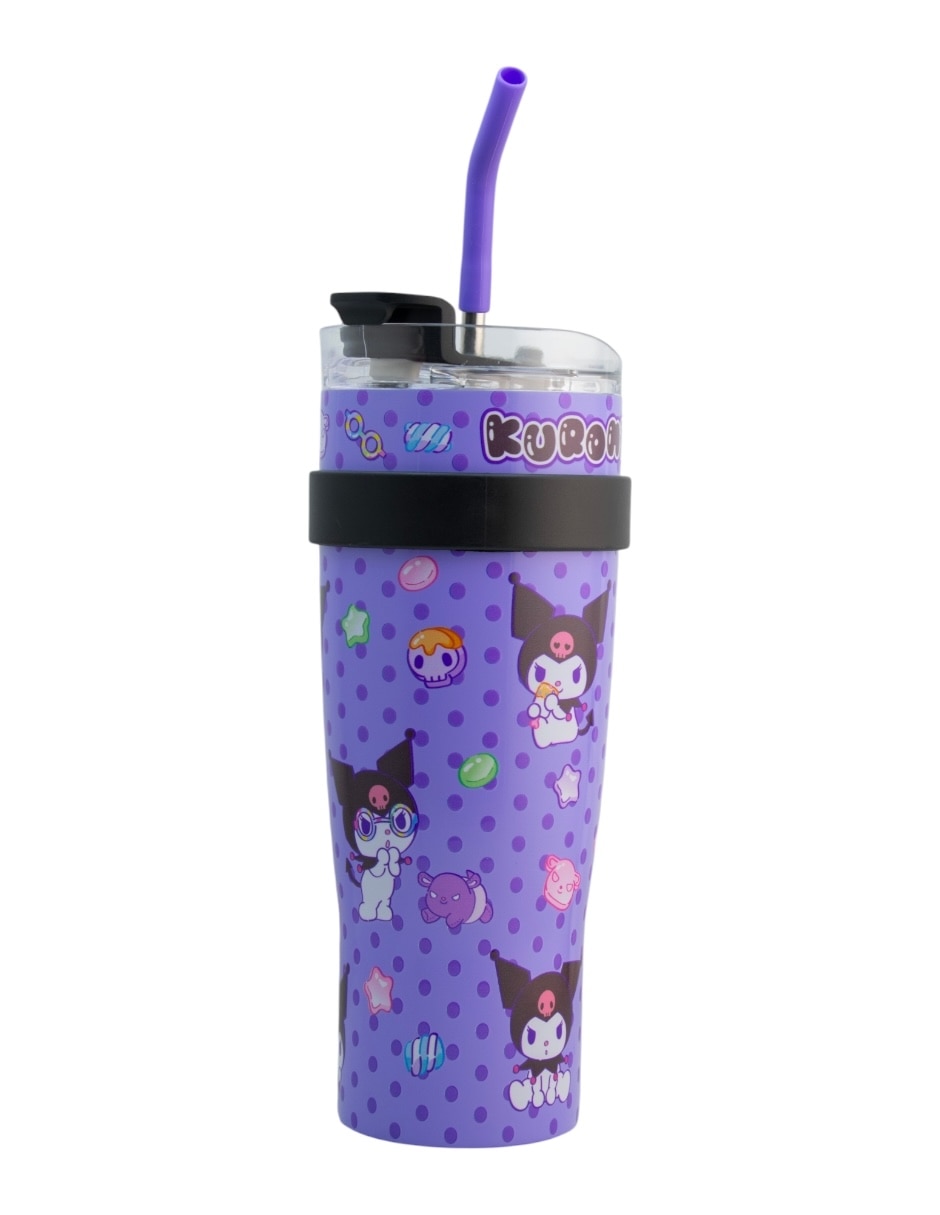 Termo de acero inoxidable Kuromi con tapa rosca 2