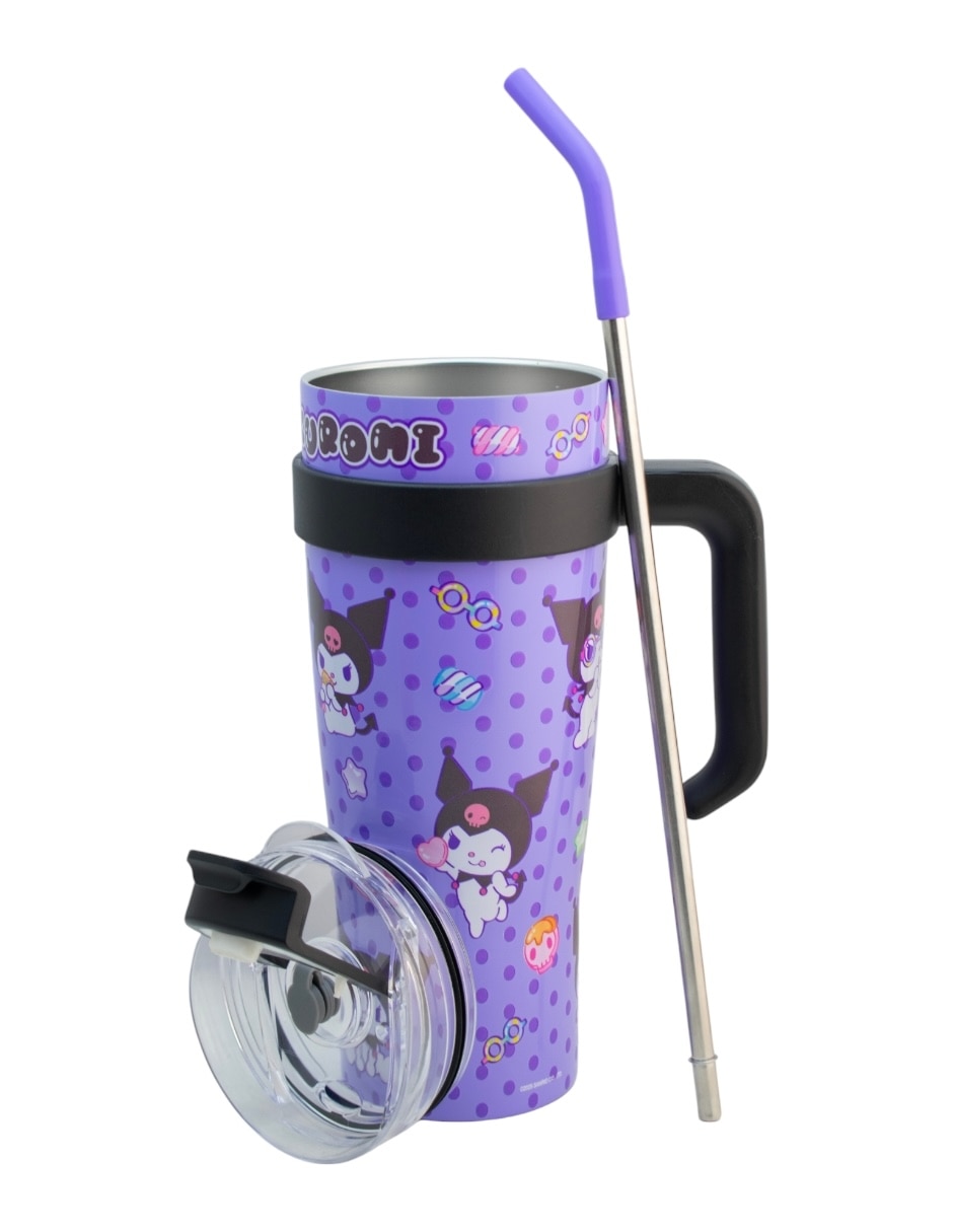 Termo de acero inoxidable Kuromi con tapa rosca 4