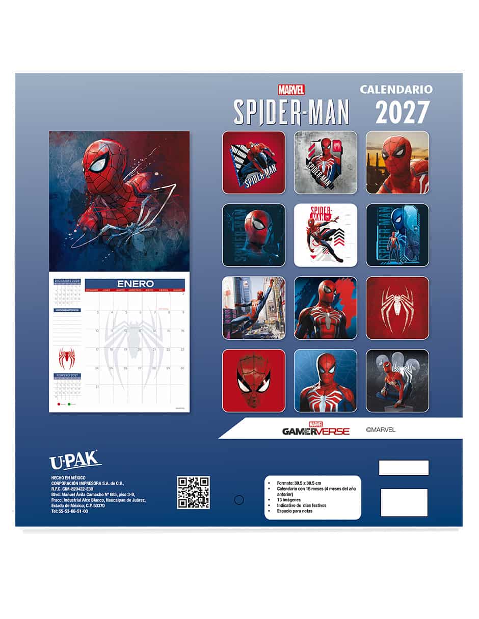 Calendario de pared marvel spiderman 3