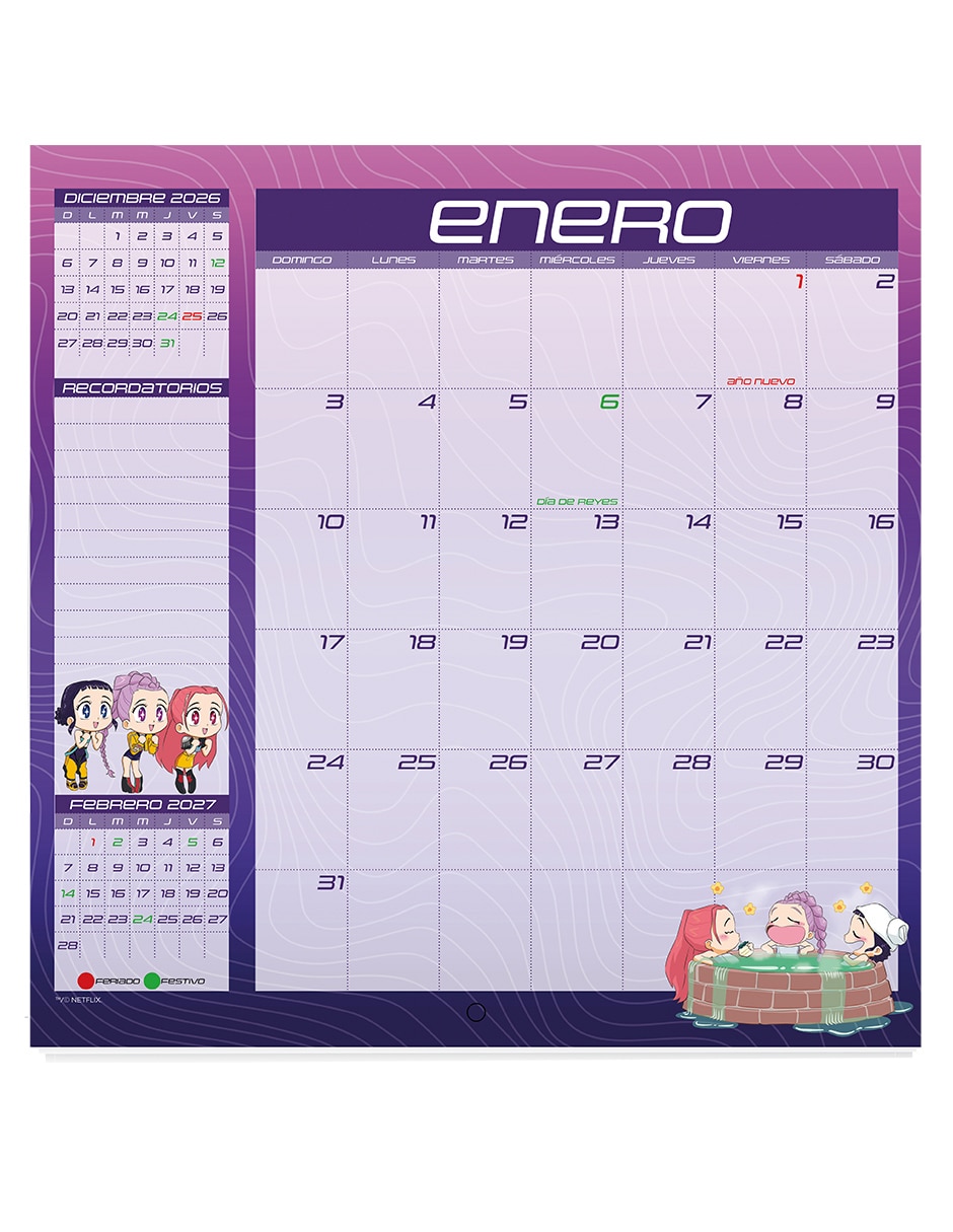 Calendario de pared las guerreras k-pop 2