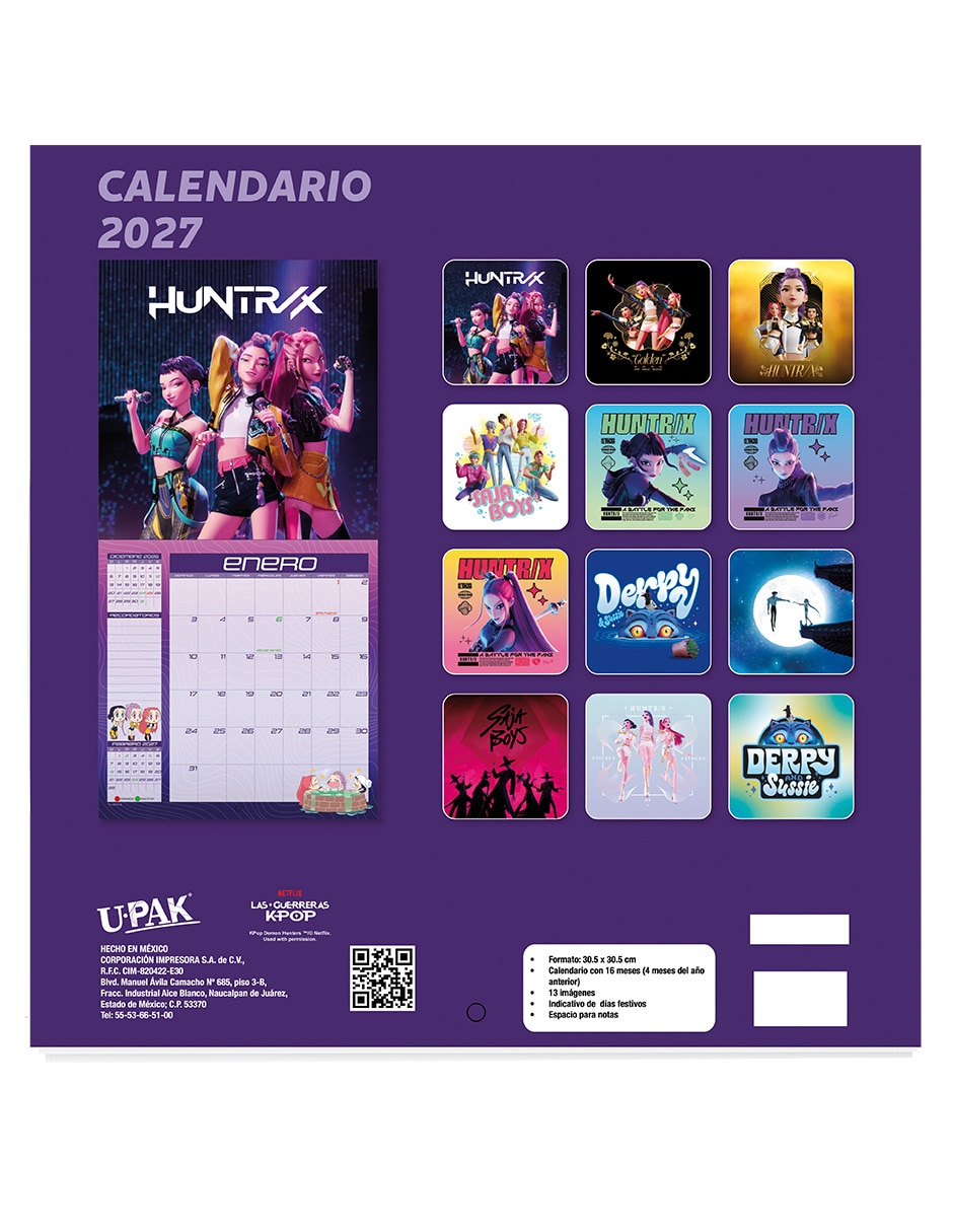 Calendario de pared las guerreras k-pop 3