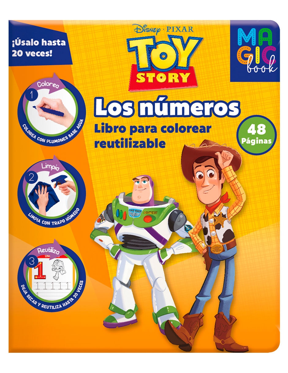 Libro colorear libro mágico toy story los numeros
