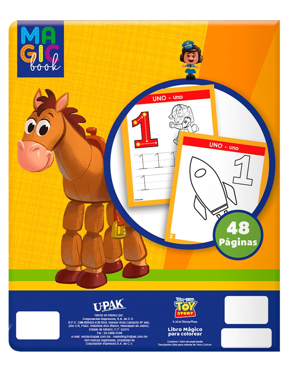 Libro colorear libro mágico toy story los numeros 3