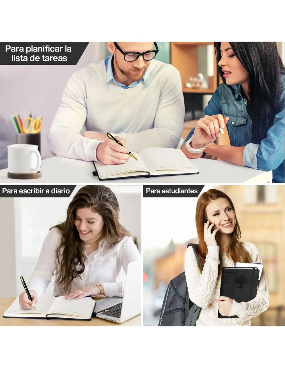 Cuaderno a rayas y blanca