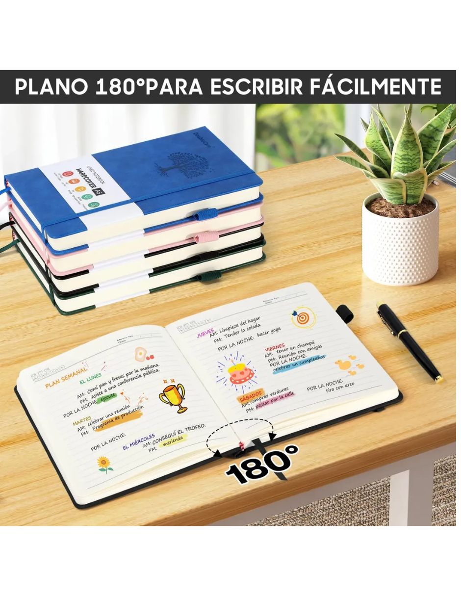 Cuaderno a rayas y blanca