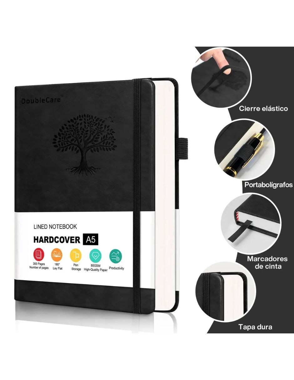 Cuaderno a rayas y blanca
