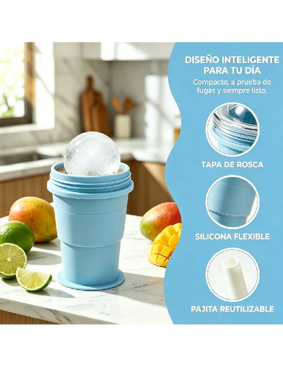 Vaso Con tapa y popote de Silicón con 4 piezas piezas 4